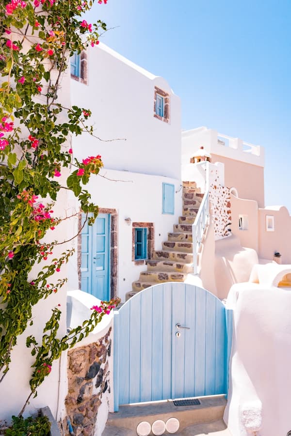 Santorini caldera villages