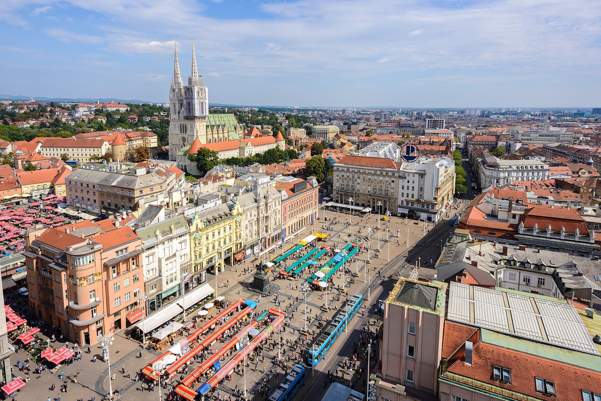 Zagreb cathedral and upper town